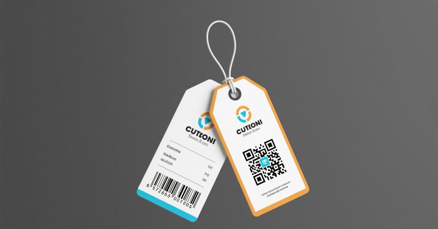 Hang tags for retail with barcode and QR code design